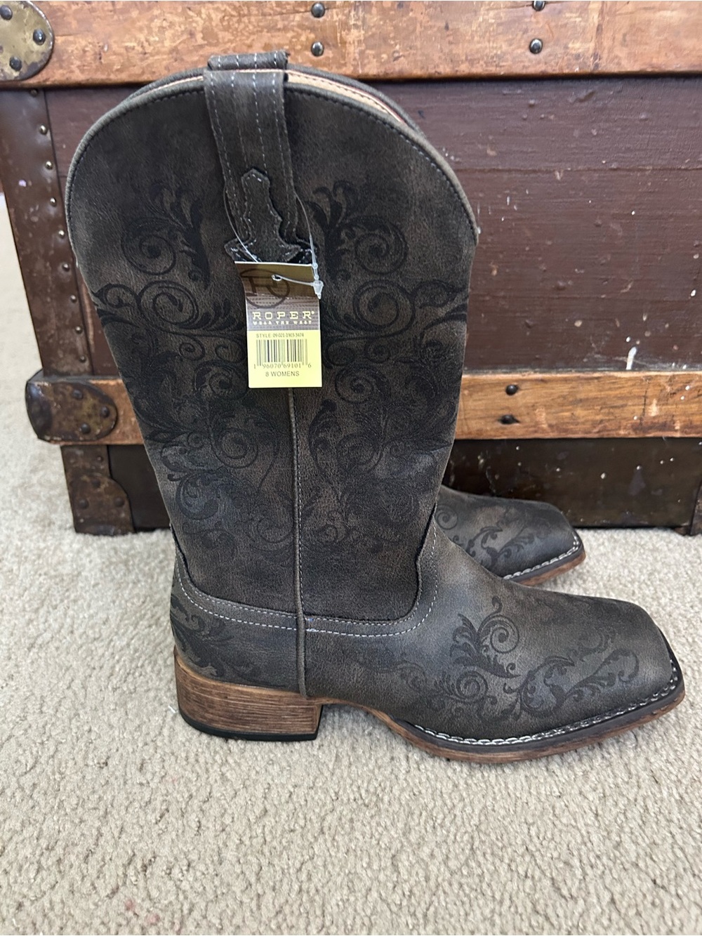 Roper Women’s Brown Embossed Western Boots